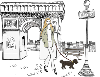 Parisian woman with dog